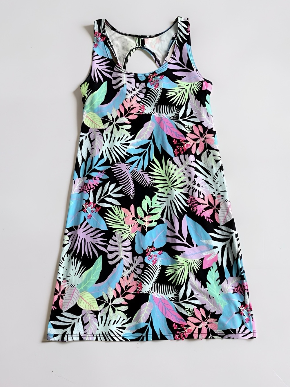Art Class Girls Tropical Leaf Print Racerback Dress Size L 10/12